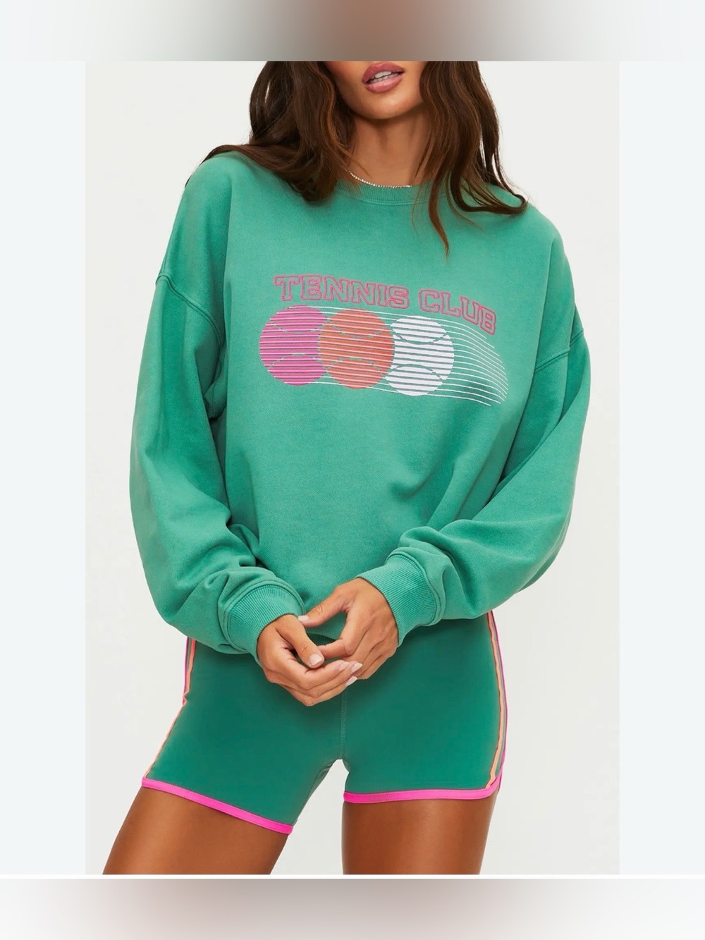 Beach Riot tennis club green sweatshirt L NWT